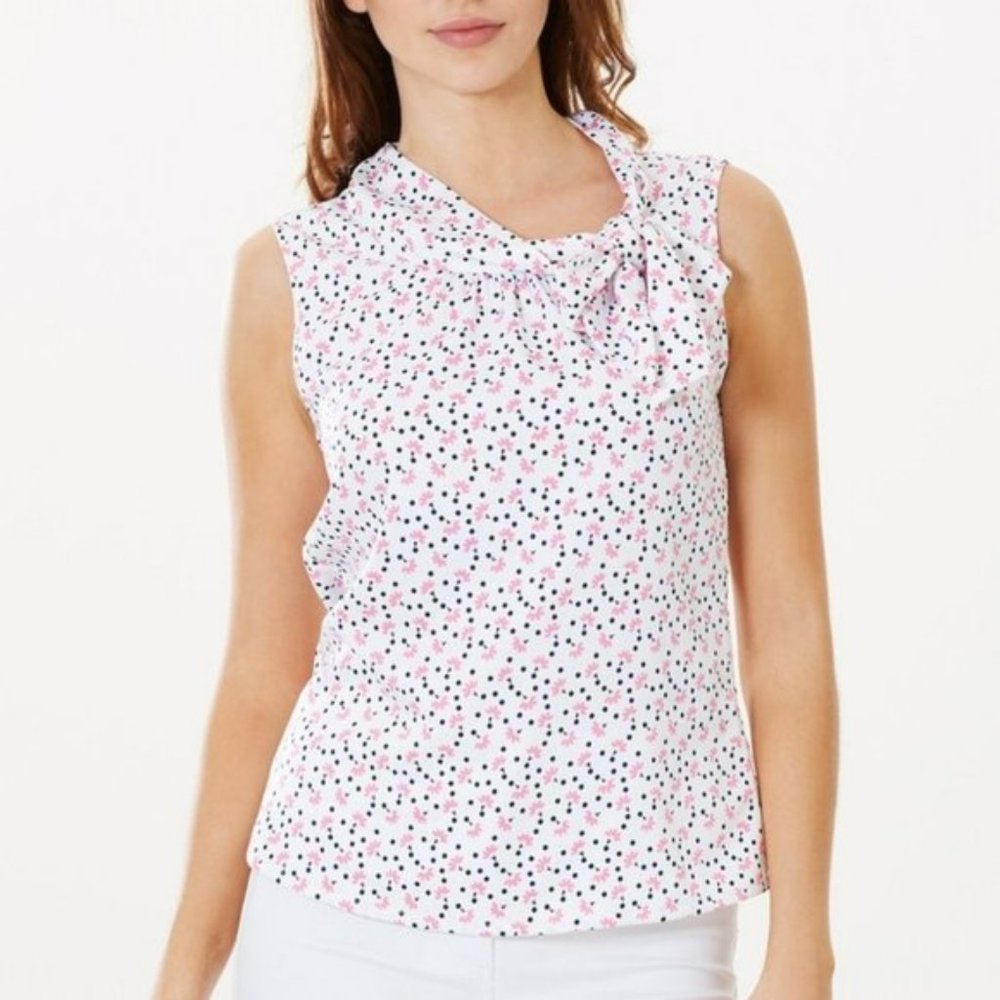 PORTMANS Cotton Sundown Summer Wallpaper Blouse Peplum Top NWT